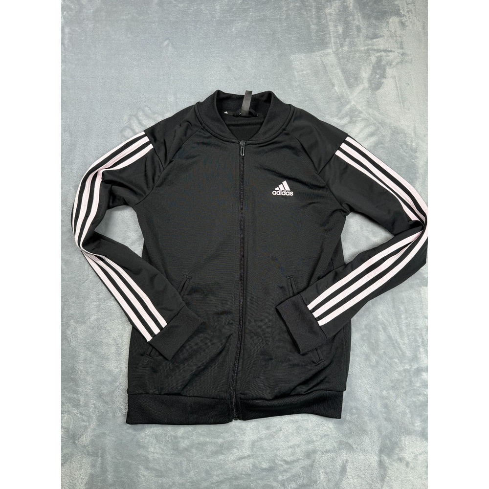 Adidas Primegreen Essentials Warm Up Slim Track Jacket Womens S Black 3 Stripes